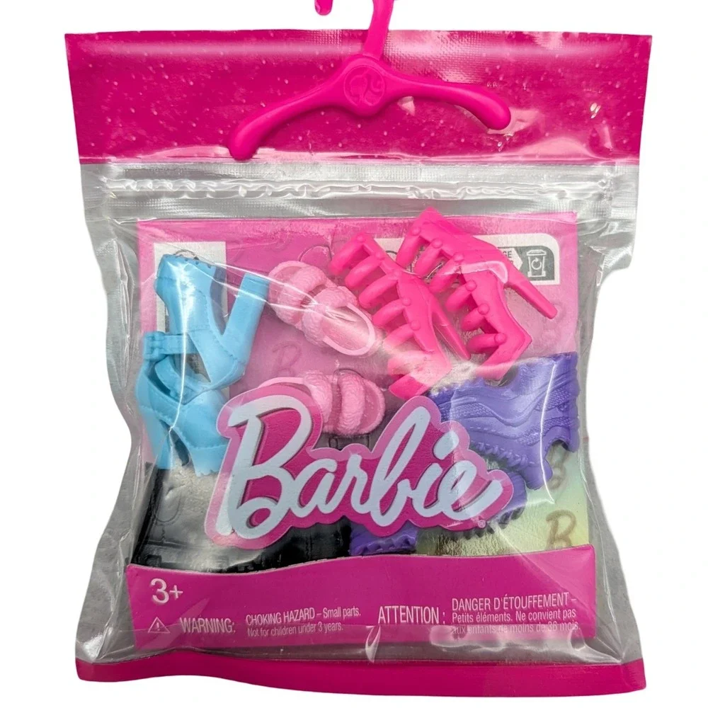 Barbie Shoe Accessory Pack HWV71 Multicolor 5-Pair Set Fashion Doll Accessories
